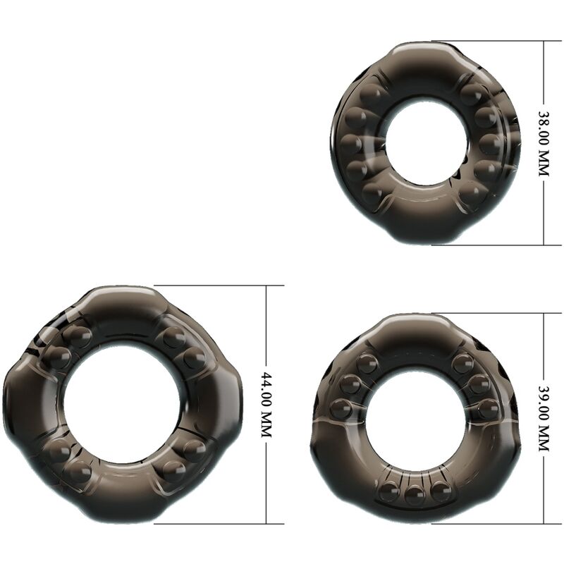 BAILE - ANILLOS PARA EL PENE YVONNE CONJUNTO 3 ANÉIS PARA PÉNIS