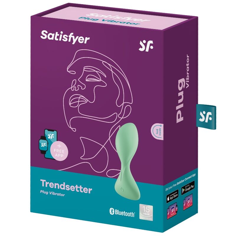 Satisfyer Aplicativo de Plugue Vibratório Trendsetter Negro