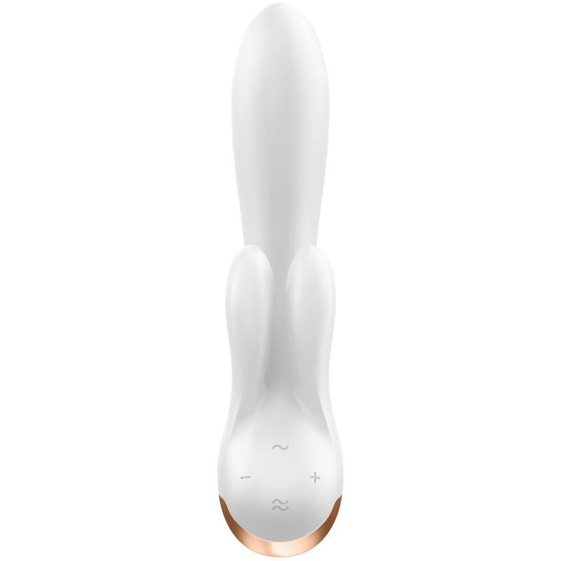 Vibrador Satisfyer Double Flex con aplicación - Blanco
