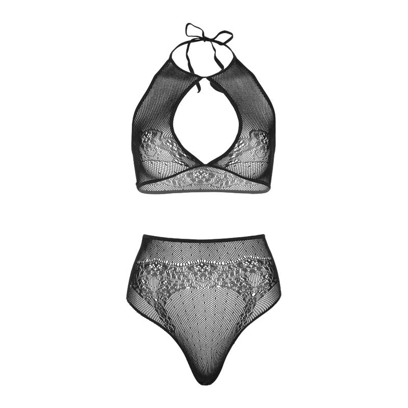 Leg Avenue - Conjunto De Duas Peas Halter Crop Top E Thong Panty Panty Tamanho Único