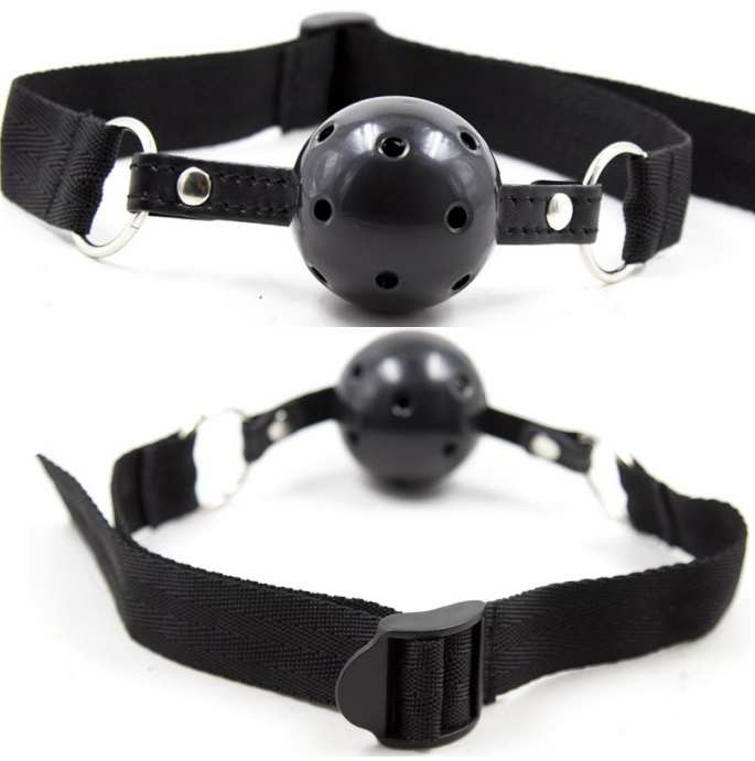 Mordaça Bola Respiravel Fetiche Preto Ohmama