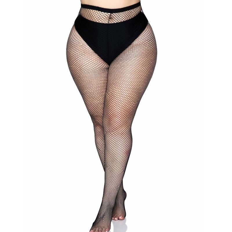 LEG AVENUE - COSTURA TRASERA MEIA-CALA - PRETA TALLA PLUS