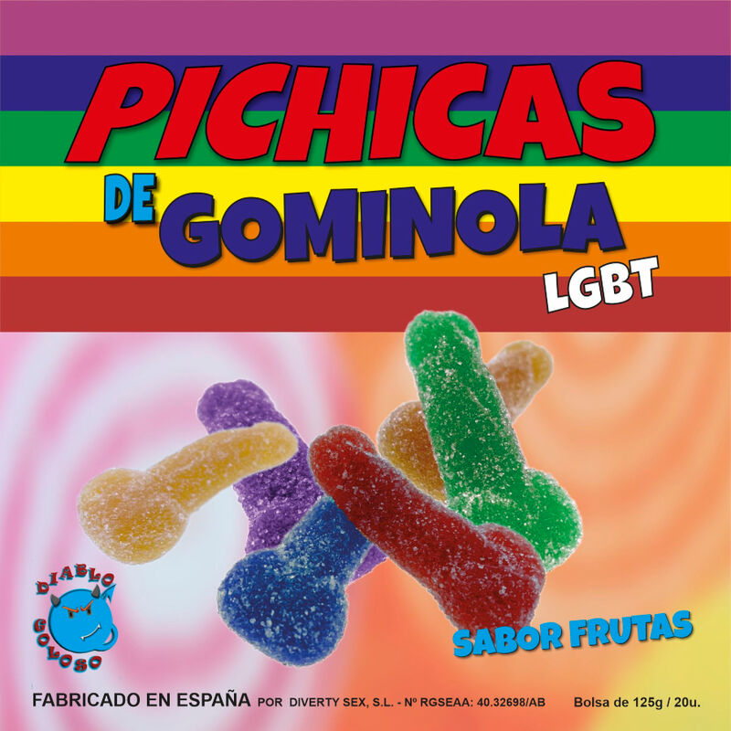 ORGULLO - FRUTAS DE PÊNIS GOMAS COM AÚCAR LGBT