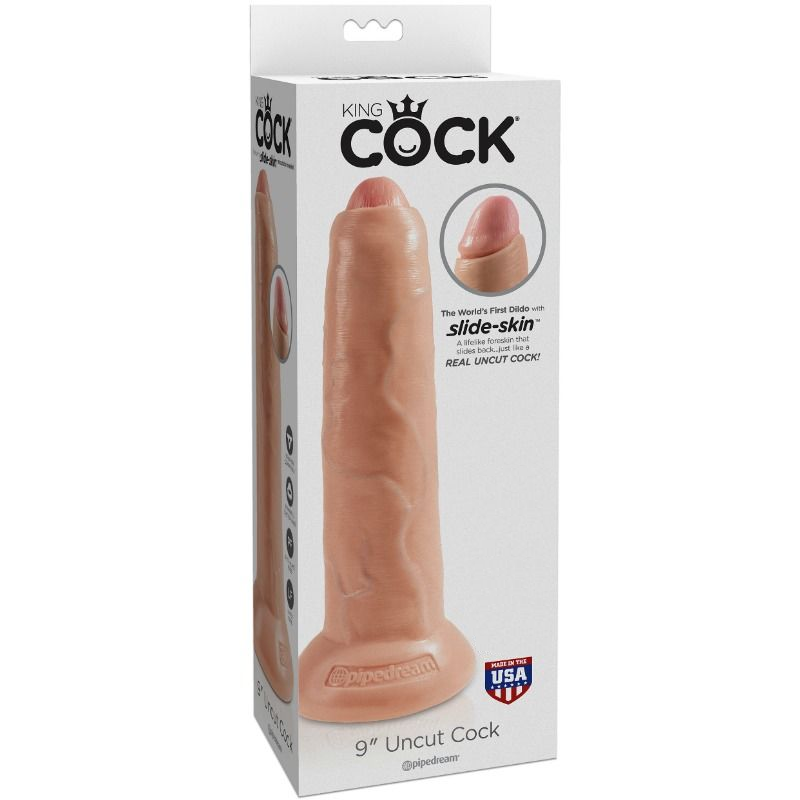 KING COCK - DILDO REALISTA UNCUT NATURAL 23 CM - Sex Shop Sexy