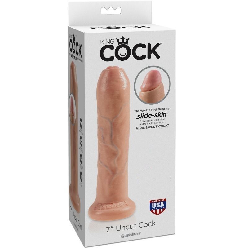 KING COCK - DILDO REALISTA UNCUT NATURAL 21 CM - Sex Shop Sexy