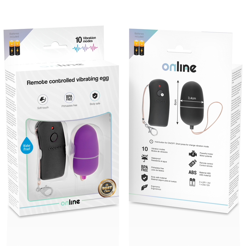 ONLINE - OVO VIBRADOR COM CONTROLO REMOTO LILÁS