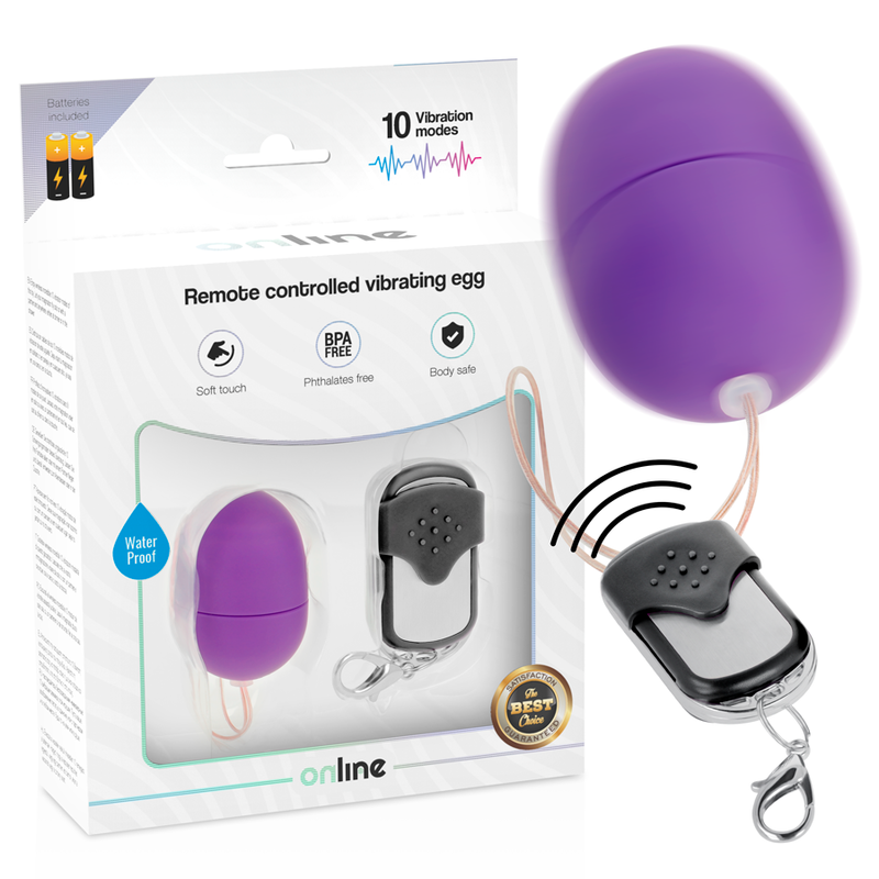 ONLINE - OVO VIBRANTE COM CONTROLE REMOTO S LILA