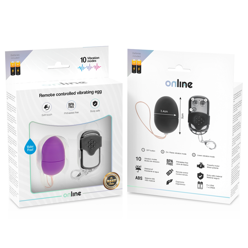 ONLINE - OVO VIBRANTE COM CONTROLE REMOTO S LILA