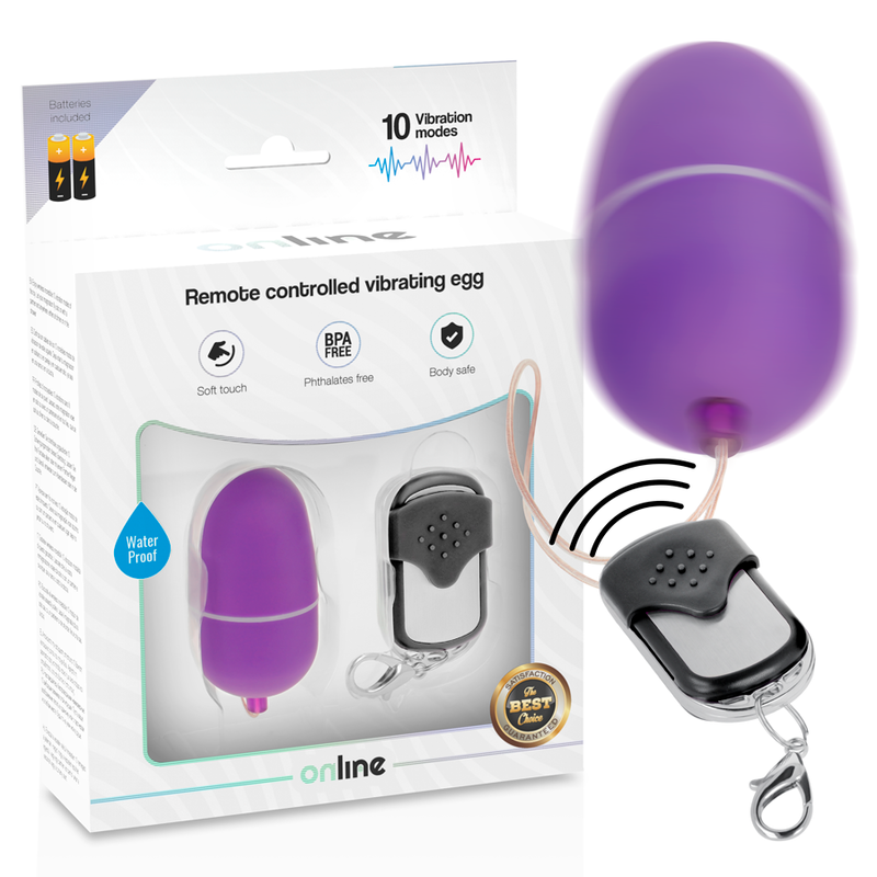 ONLINE - OVO VIBRANTE COM CONTROLE REMOTO M LILA