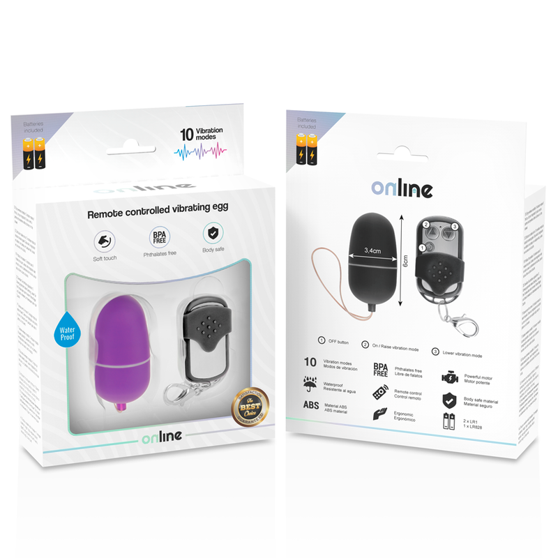 ONLINE - OVO VIBRANTE COM CONTROLE REMOTO M LILA