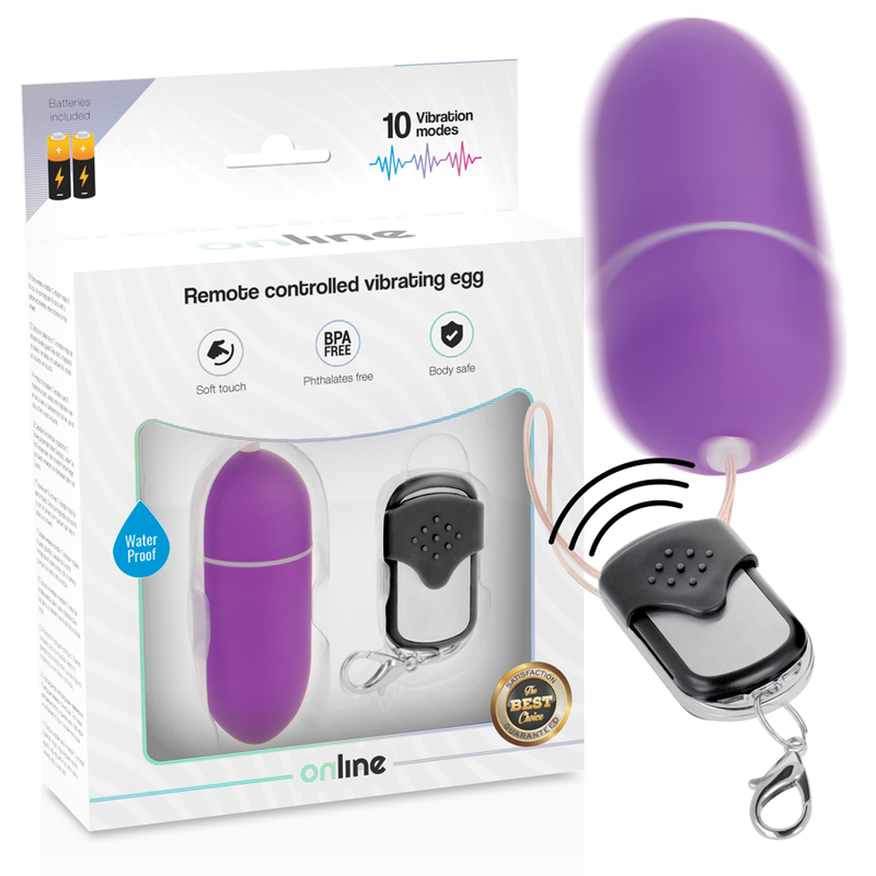 ONLINE - OVO VIBRANTE COM CONTROLE REMOTO L LILA