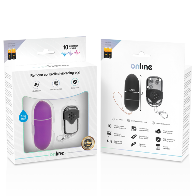 ONLINE - OVO VIBRANTE COM CONTROLE REMOTO L LILA
