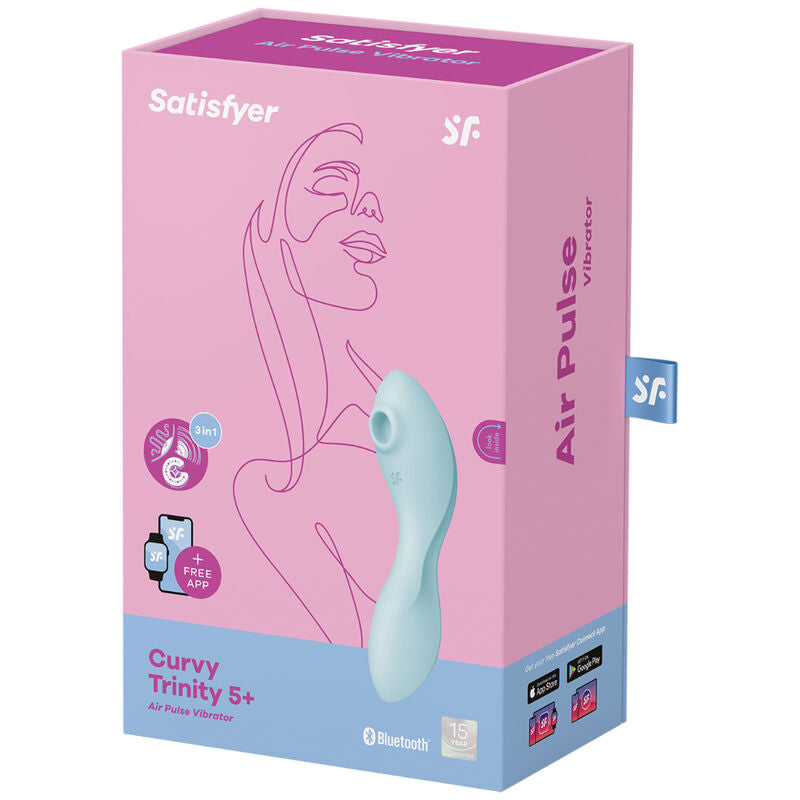 App Estimulador y Vibrador Satisfyer Curvy Trinity 5 - Azul