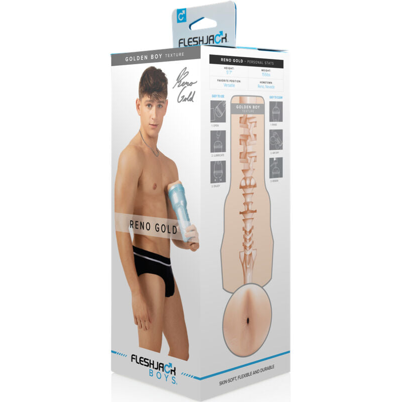 Fleshjack - Masturbador anal Reno Gold Golden Boy