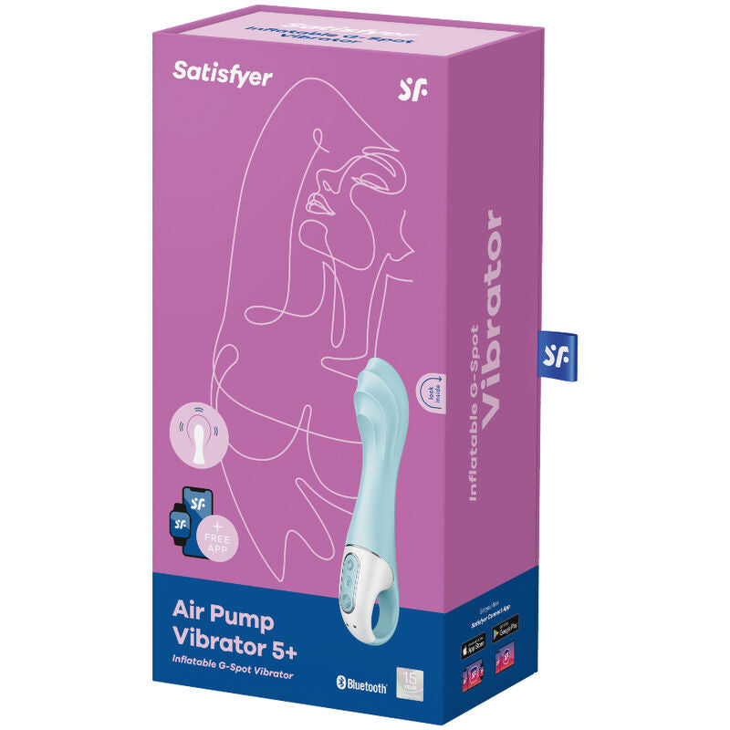 Satisfyer - Air Pump Vibrador 5+ Aplicativo Vibrador Inflvel G-Spot Azul