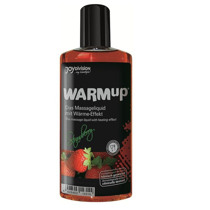JOYDIVISION WARMUP - ÓLEO DE MASSAGEM EFEITO CALOR MORANGO 150 ML - Sex Shop Sexy