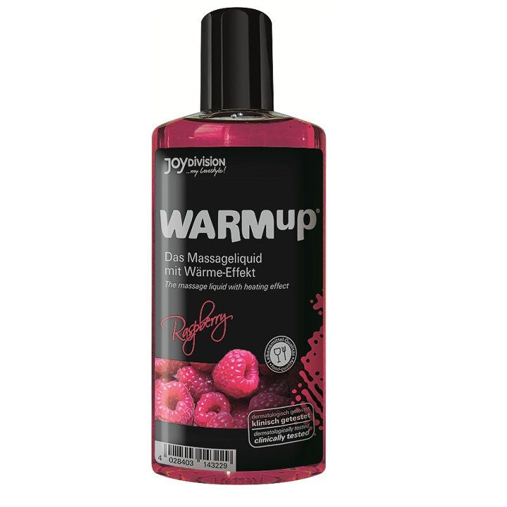 JOYDIVISION WARMUP - ÓLEO DE MASSAGEM EFEITO CALOR FRAMBOESA 150 ML - Sex Shop Sexy
