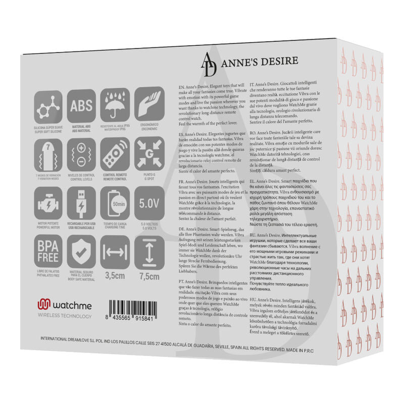 ANNE'S DESIRE - HUEVO TECNOLOGÍA DE CONTROL REMOTO WATCHME NEGRO/DORADO