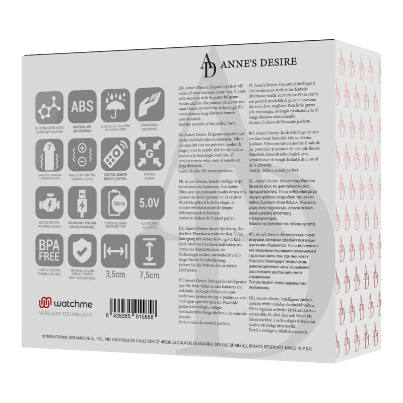 ANNE'S DESIRE - HUEVO TECNOLOGÍA DE CONTROL REMOTO WATCHME NEGRO
