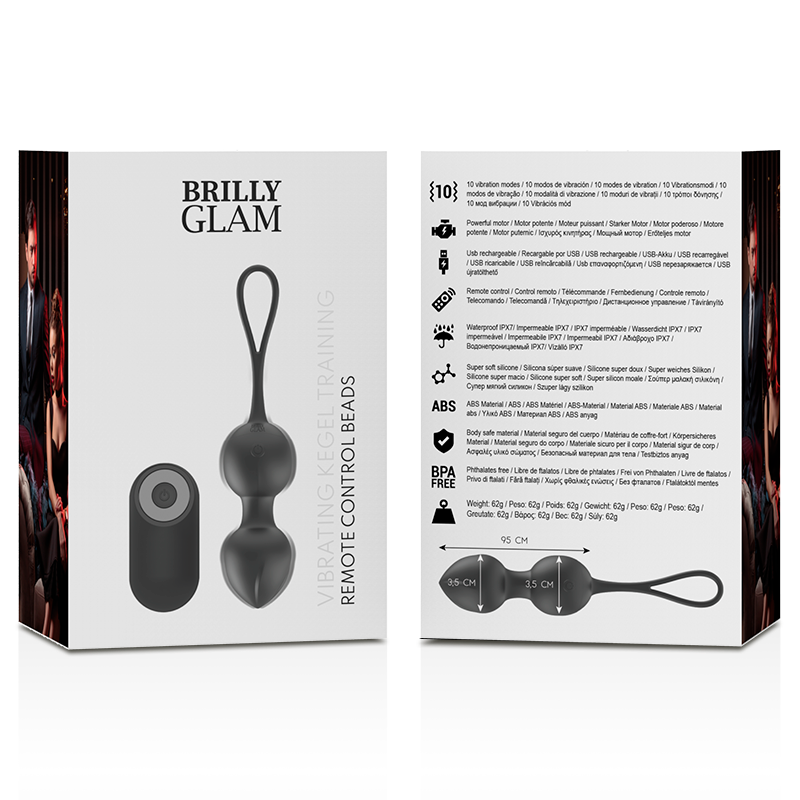 BRILLY GLAM - VIBRIEREENDE KEGELPERLEN FERNBEDIENUNG