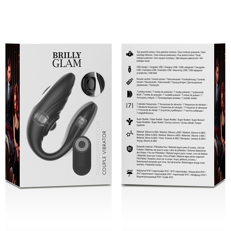 BRILLY GLAM- CONTROL REMOTO PULSANTE Y VIBRATÓRIO DE CASAL