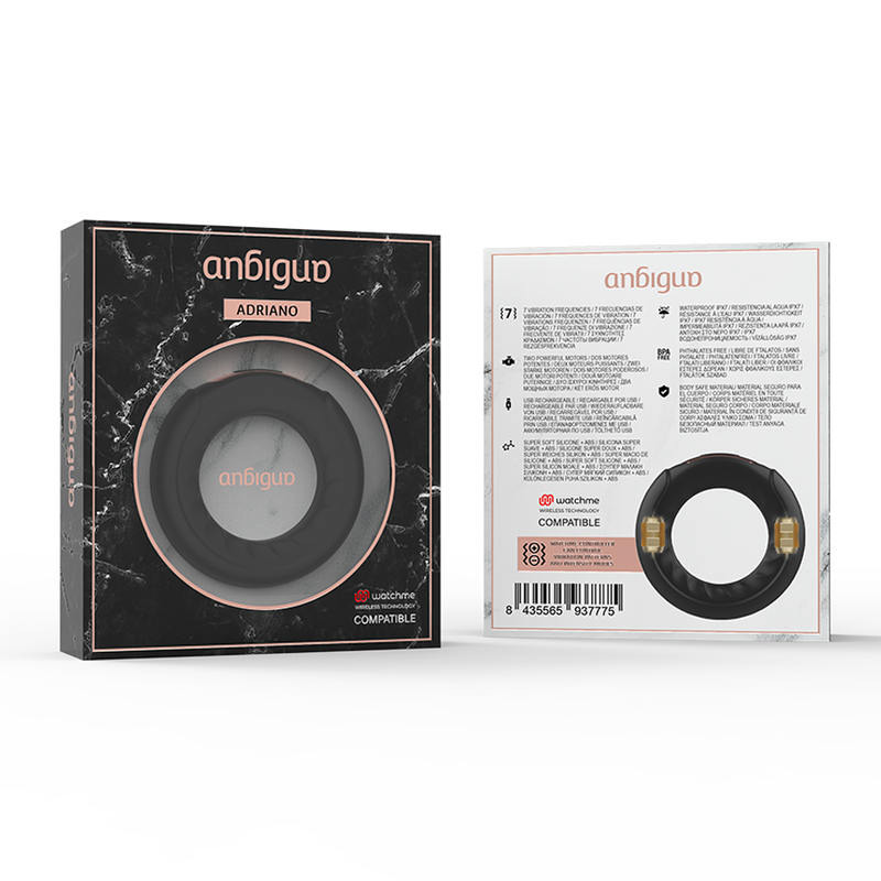 Anbiguo - Anel Vibrador Adriano Compatível Com A Tecnologia Watchme Wireless
