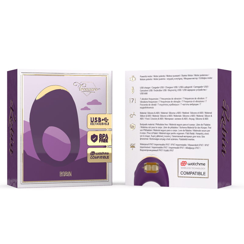 TESORO - ANILLO VIBRADOR ROBIN WATCHME TECNOLOGÍA INALÁMBRICA COMPATIBLE