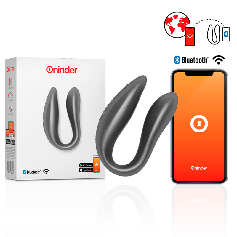 Oninder - Lisboa Estimulador Punto G y Clítoris Negro - Aplicación Gratuita