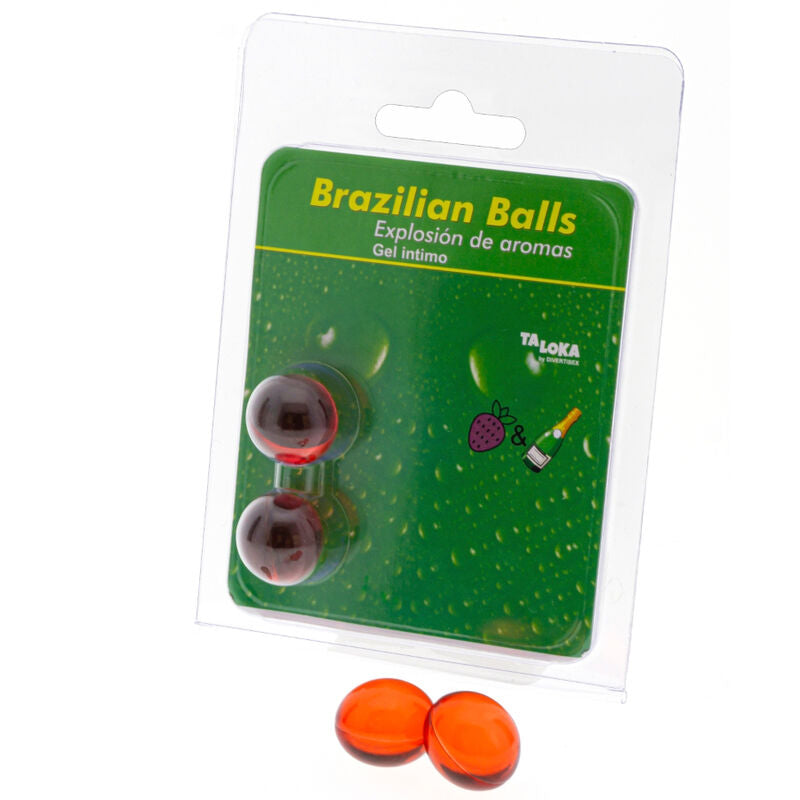 Taloka - 2 Bolas Brasileiras Morangos E Champanhe Gel Íntimo