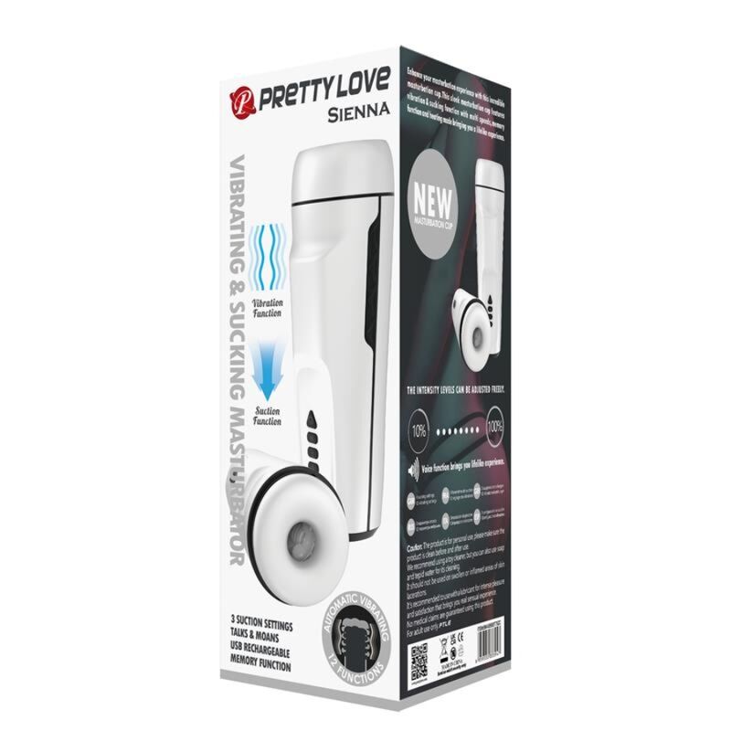 PRETTY LOVE - SIENNA MASTURBADOR MASCULINO COM VIBRAÇÃO, VOZ E ONDAS ESTIMULADORAS