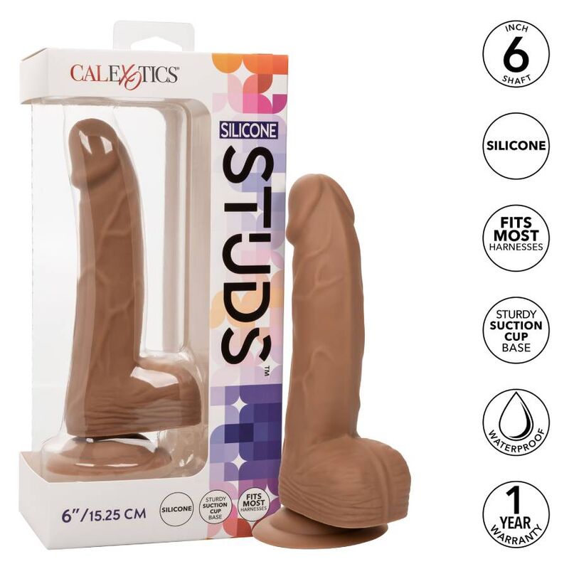 CALEXOTICS - PREGOS DE SILICONA 15.24 CM CASTANHO