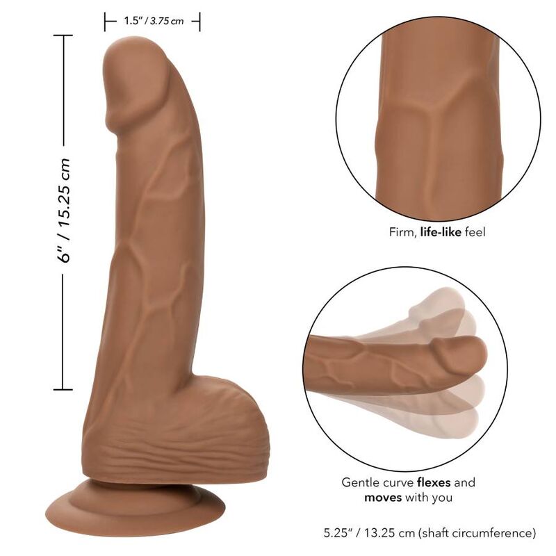 CALEXOTICS - PREGOS DE SILICONA 15.24 CM CASTANHO