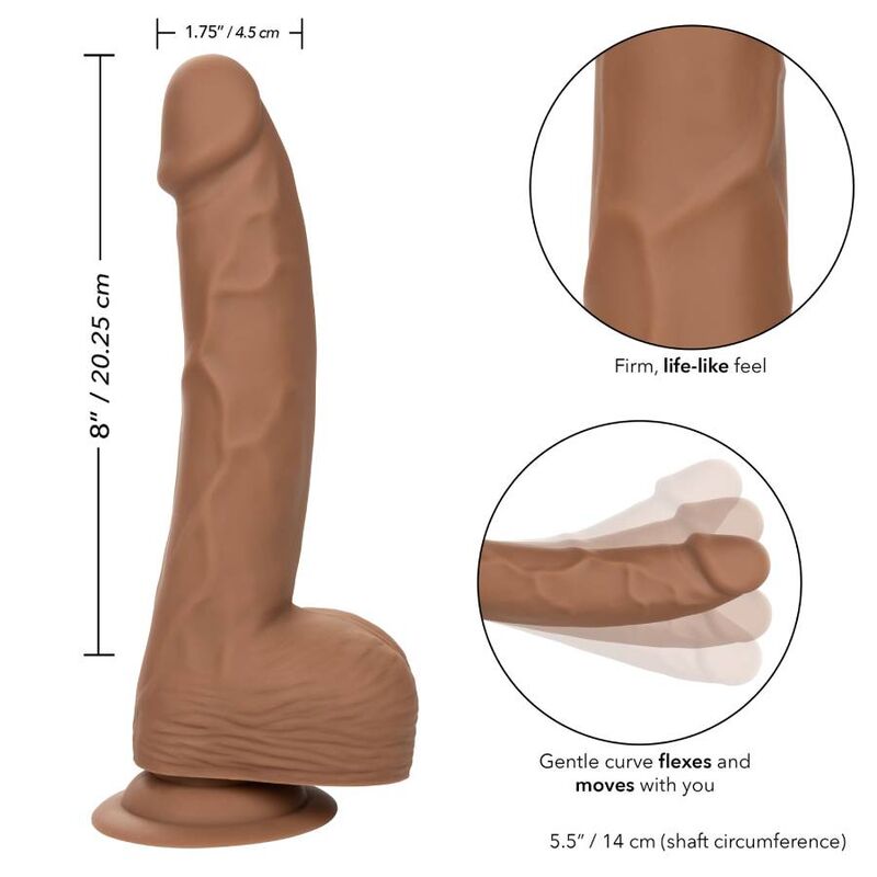 CALEXOTICS - PREGOS DE SILICONA 20.32 CM CASTANHO