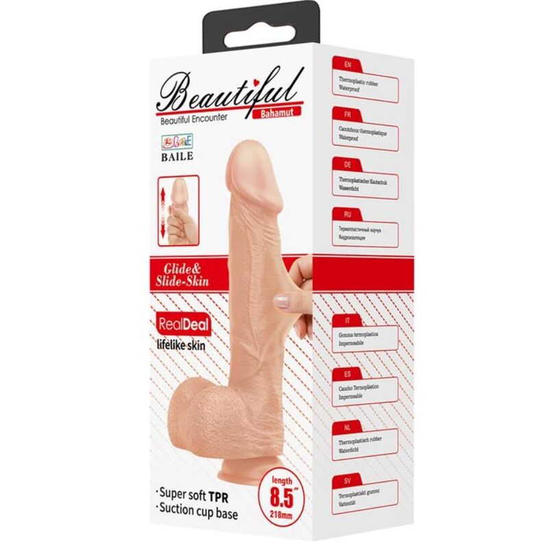 Belo Encontro Bahamut Consolador Realista Flexível 21,8 Cm Natural