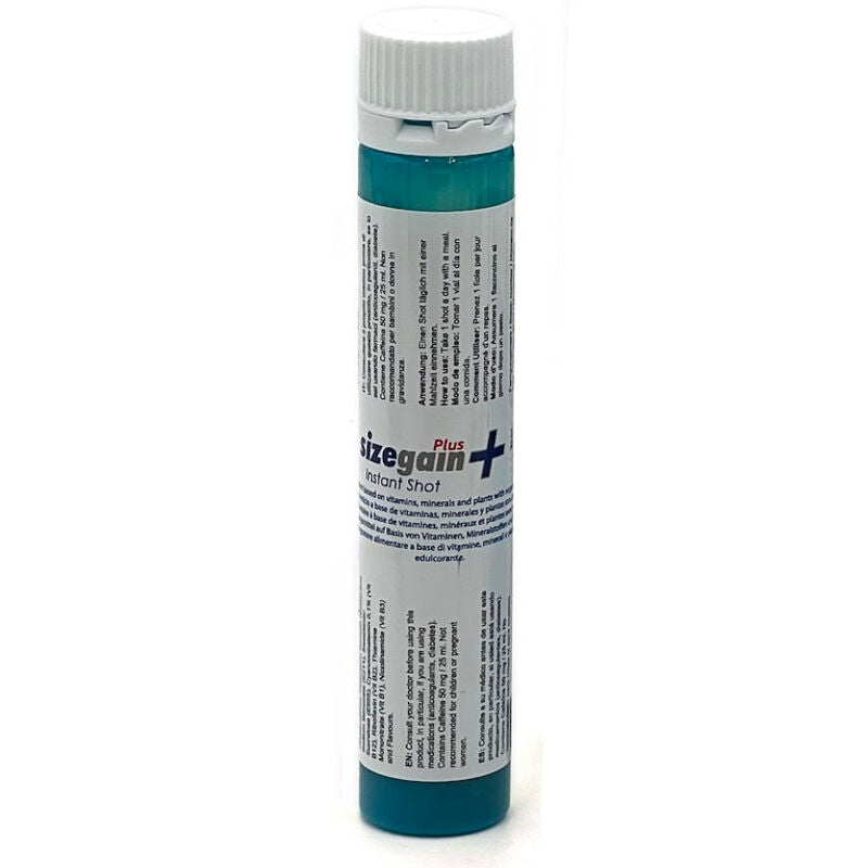 500 COSMÉTICOS - SizeGAIN PLUS INSTANT SHOT ENERGIZADOR MASCULINO 5 UNIDADES