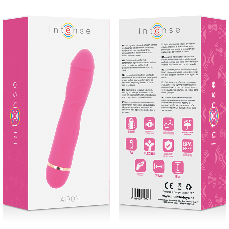 INTENSE - AIRON 20 VELOCIDADES SILICONE ROSA - Sex Shop Sexy