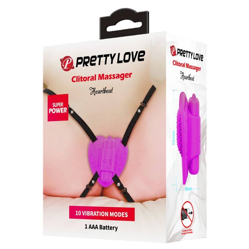 PRETTY LOVE - MASAJEADOR DE CLITORIS HEARTBEAT 10 MODOS DE VIBRAO ROXO