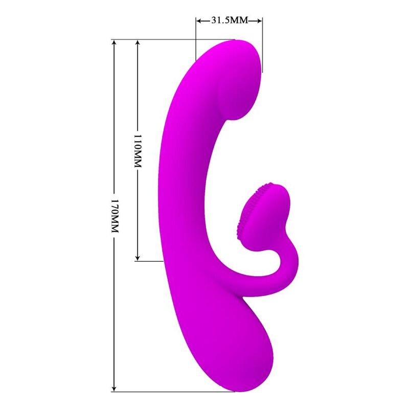 PRETTY LOVE - VIBRADOR SINCERO E OTADOR DE CLITÓRIS SILICONA ROXO