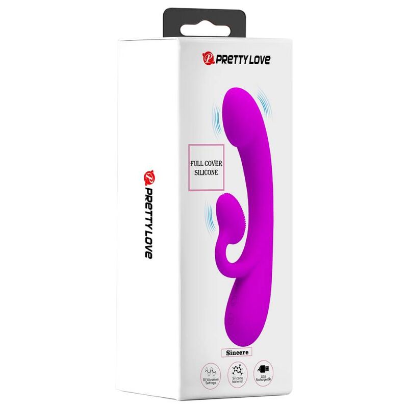 PRETTY LOVE - VIBRADOR SINCERO E OTADOR DE CLITÓRIS SILICONA ROXO