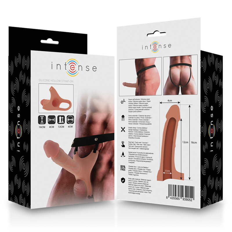 INTENSE - ARNÊS OCO COM DILDO DE SILICONA 16 X 3,5 CM