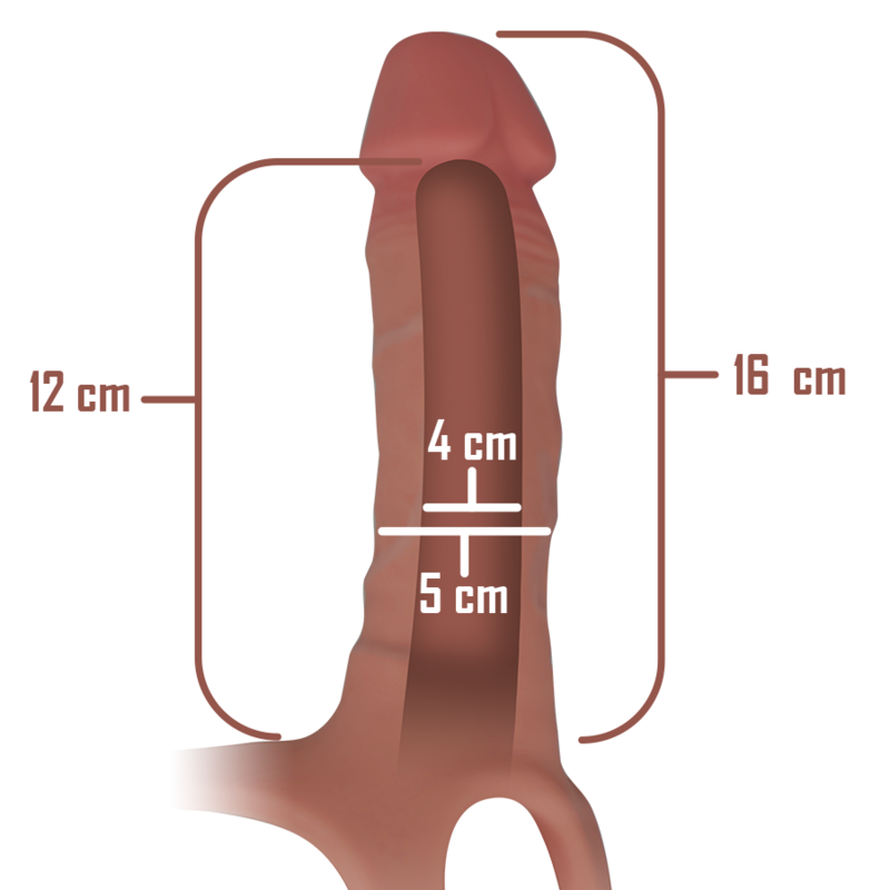 INTENSE - ARNÊS OCO COM DILDO DE SILICONA 16 X 3,5 CM