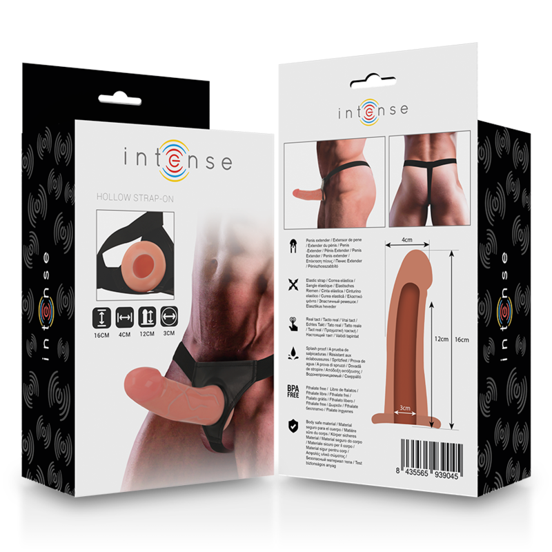 INTENSO - ARNÊS OCO COM DILDO 16 X 3 CM