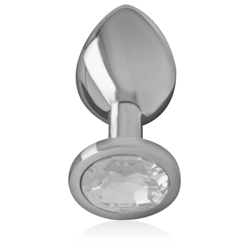 INTENSE - PLUG ANAL DE METAL DE ALUMINIO COM CRISTAL PRATA TAMANHO L