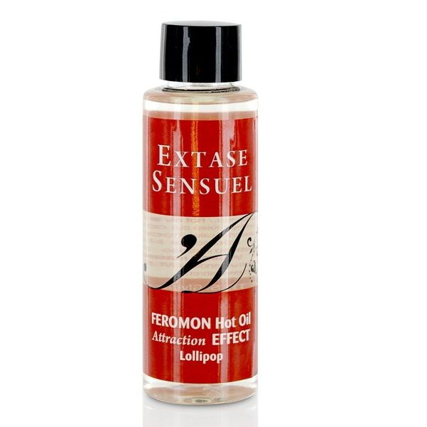 EXTASE SENSUAL - ÓLEO DE MASSAGEM EFEITO CALOR COM FEROMONAS PIRULITO 100 ML - Sex Shop Sexy