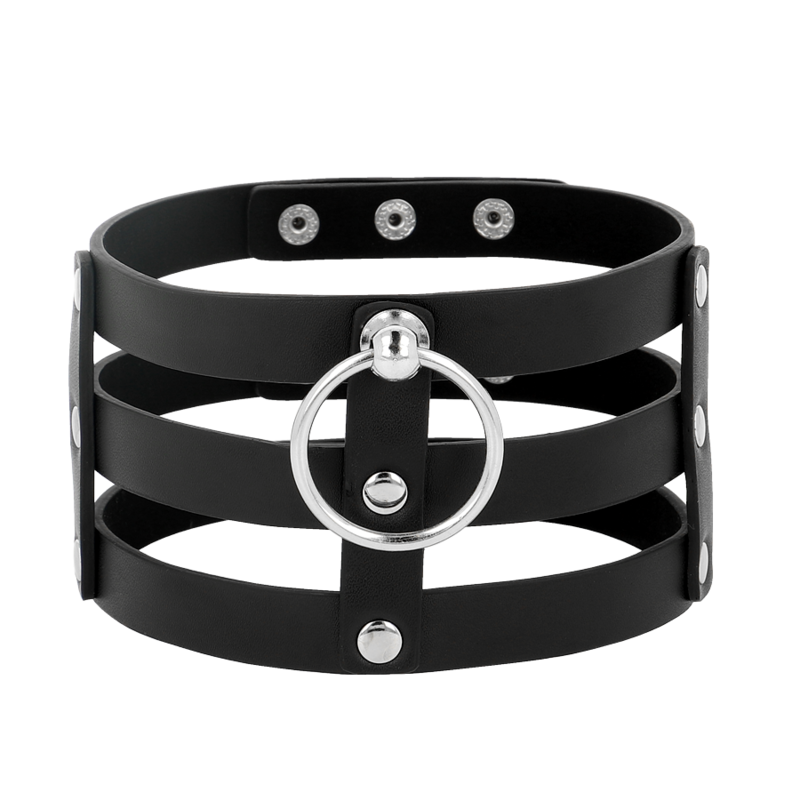 COQUETA CHIC DESIRE - GARGANTILHA DE COURO VEGANO ESTILO FETISH