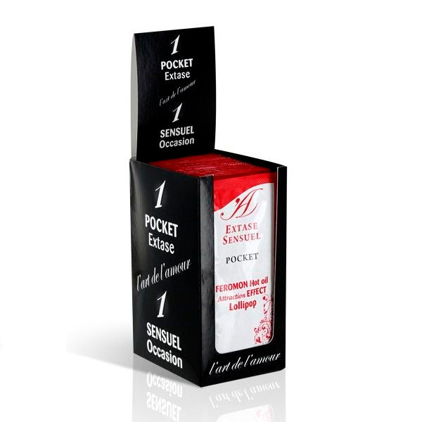 EXTASE SENSUAL - ÓLEO DE MASSAGEM EFEITO CALOR COM FEROMONAS PIRULETA 10 ML - Sex Shop Sexy