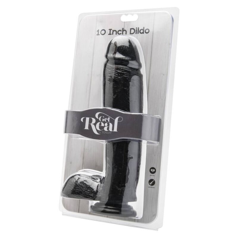 Get Real - Dildo 25,5 Cm Com Bolas Preto