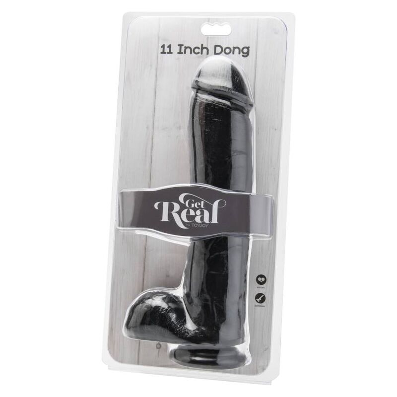 GET REAL - DILDO 28 CM CON BOLAS PRETAS