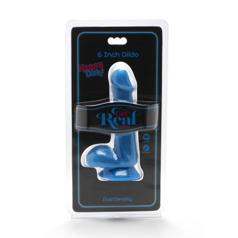 Get Real - Happy Dicks Dildo 12 Cm Bolas Azuis