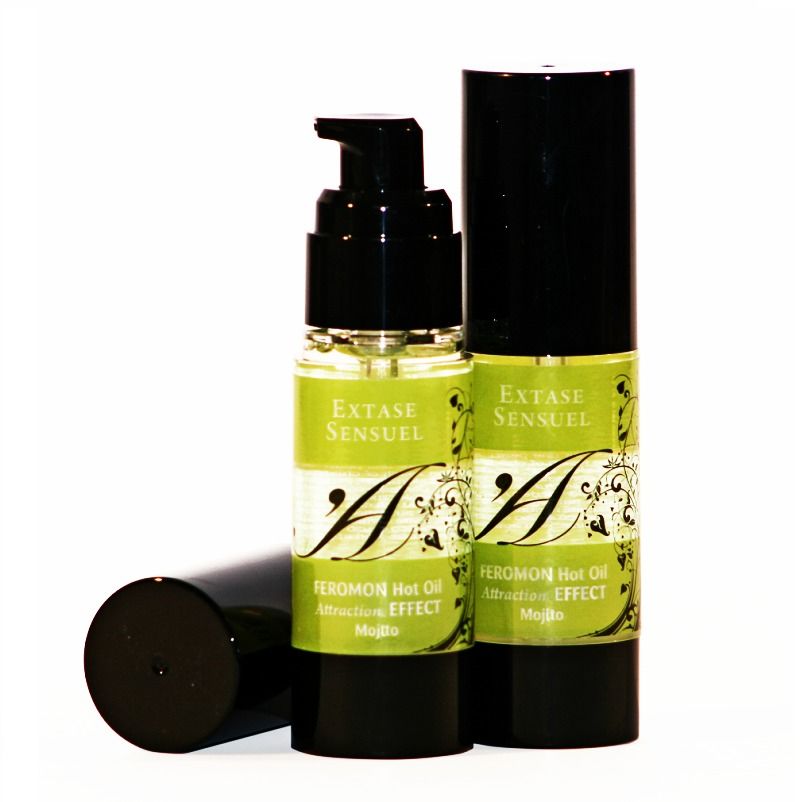 EXTASE SENSUAL - ÓLEO DE MASSAGEM EFEITO CALOR COM FEROMONAS MOJITO 30 ML - Sex Shop Sexy